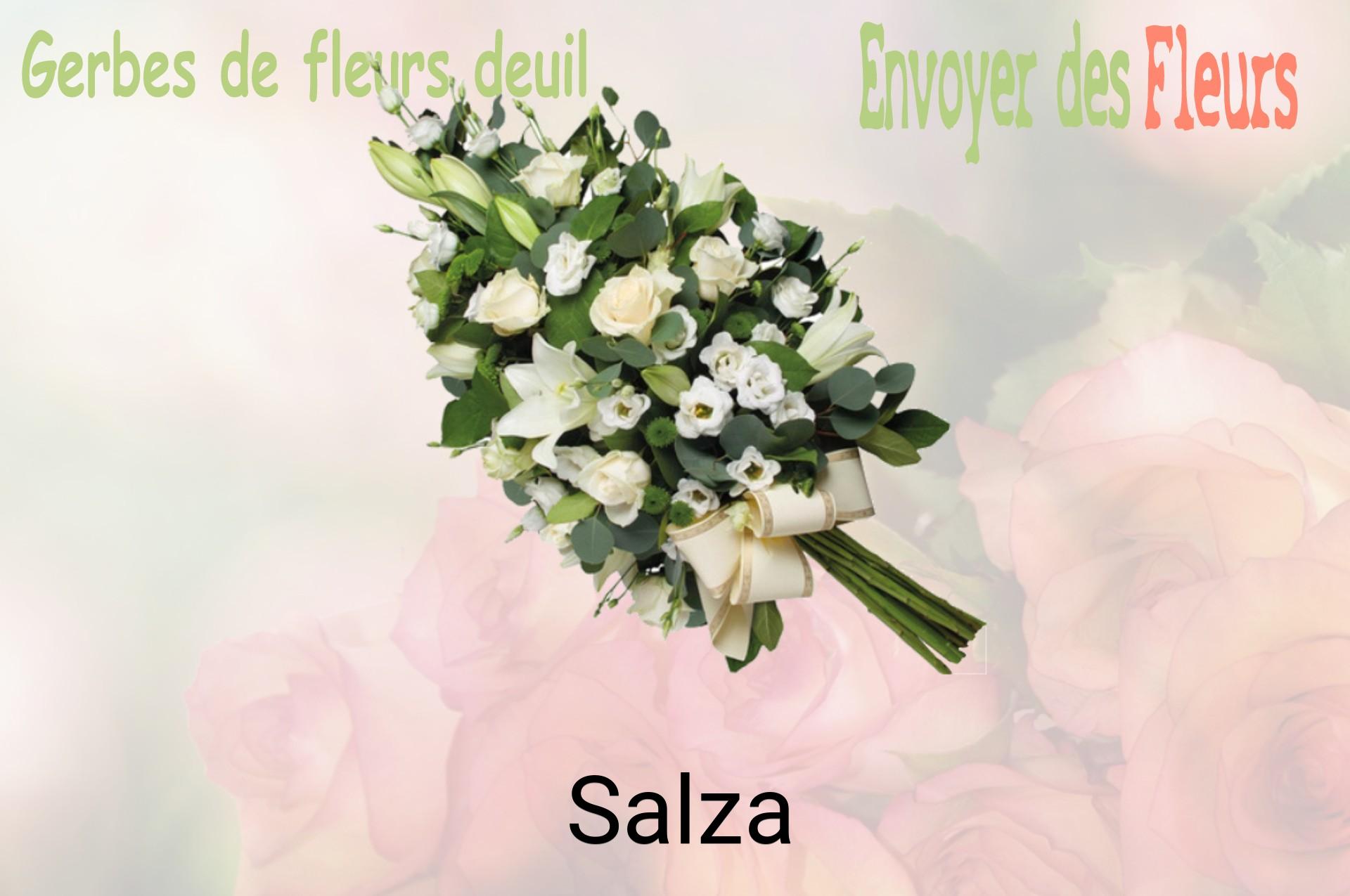 Gerbe de fleurs de deuil livrée à Salza